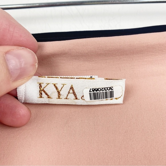 KYA SWIM Havana Reversible Strapless One Piece Bathing Suit Swim Black Tan Rose - Picture 9 of 11